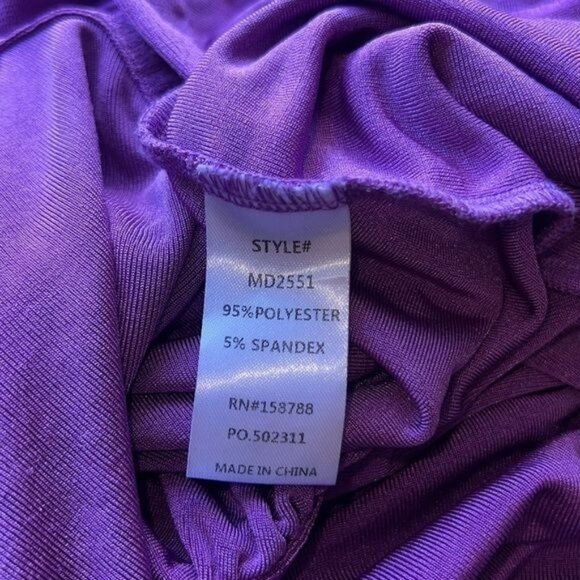 Mable Purple Long-Sleeve Collared Button-Up Ruched Mini Dress Womens Size Small - Picture 11 of 12